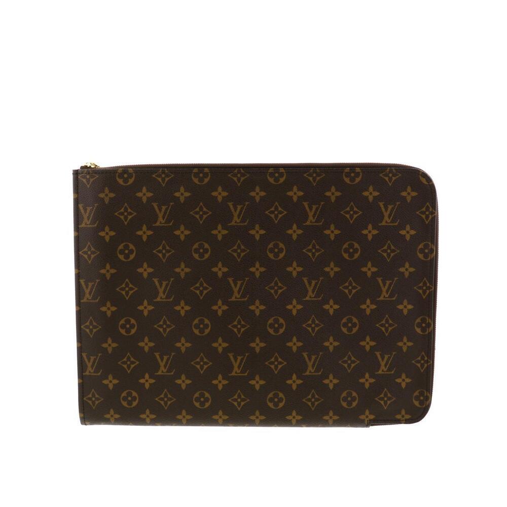 LOUIS VUITTON Pochette Documents Bag Business Clutch Monogram Brown